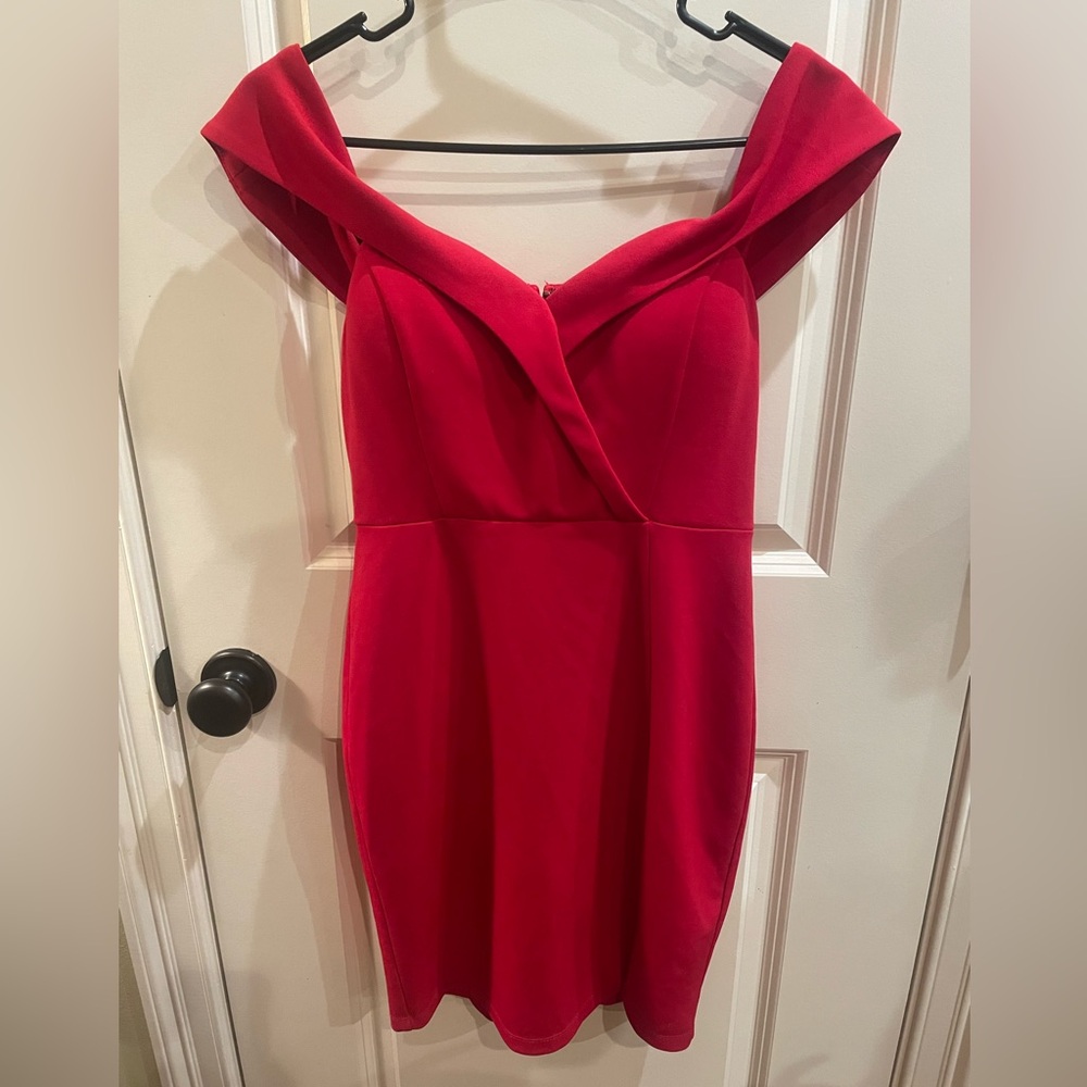 Red mini dress